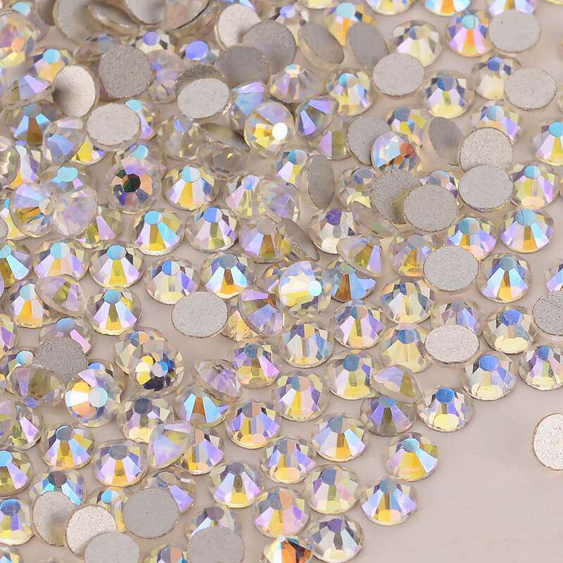 Starry Sky Glass FlatBack Rhinestones Silver Back